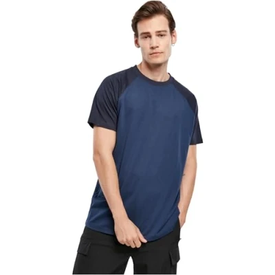 Afbeelding van Urban Classics Raglan Contrast Tshirt print, Heren, Maat: Small, Darkblue