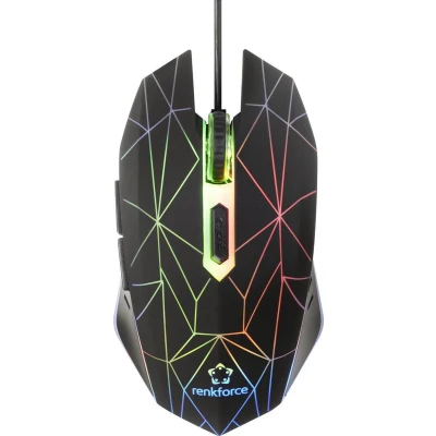 Afbeelding van Renkforce RF GM 120 Gaming muis USB Optisch Zwart 6 Toetsen 3600 dpi Verlicht