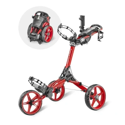 Afbeelding van Caddytek CaddyLite Compact Semi Auto Vouwen en Uitvouwen Golf Push Cart, Rood