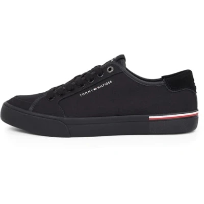 Afbeelding van Tommy Hilfiger CORE Corporate Sneakers laag, Heren, Maat: 41, Black Leer en textiel