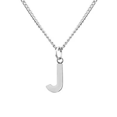 Afbeelding van GD GOOD.designs EST. 2015 ketting met letters zilver huidvriendelijke voor dames (A Z hanger) I Zilveren letterketting (J)