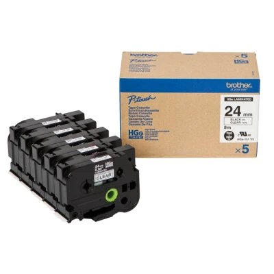 Afbeelding van HGE151V5 BROTHER PTOUCH 24mm(5)CLEAR BLK