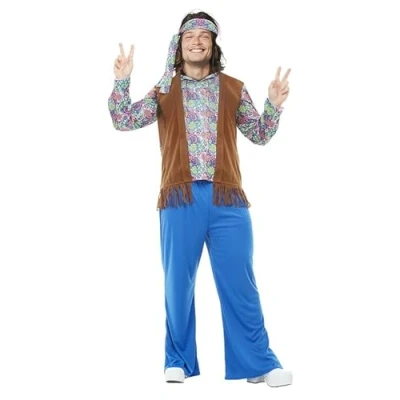 Afbeelding van FUNIDELIA Hippie Kostuum voor mannen Maat: 4XL Meerkleurig