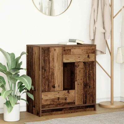Afbeelding van Dressoir met lades en deuren 70,5x34x74,5 cm oud hout