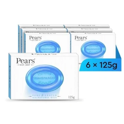 Afbeelding van Pears Pure &amp; Gentle Transparante zeepstukken met muntextracten, verfrissende reiniging en verkoelend gevoel, dagelijks gebruik voor gezicht lichaam, alle huidtypes, mannen vrouwen, verpakking