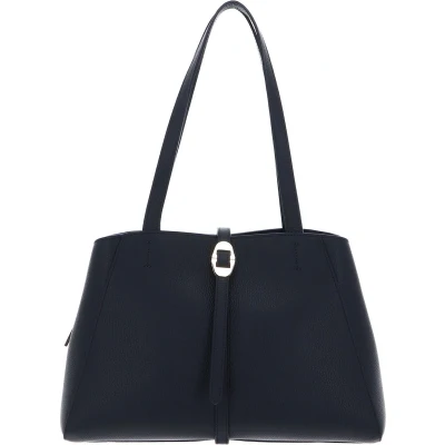 Afbeelding van COCCINELLE Leren Schoudertas Shopper Chara Handbag Grained Leather Midnight Blue Donkerblauw