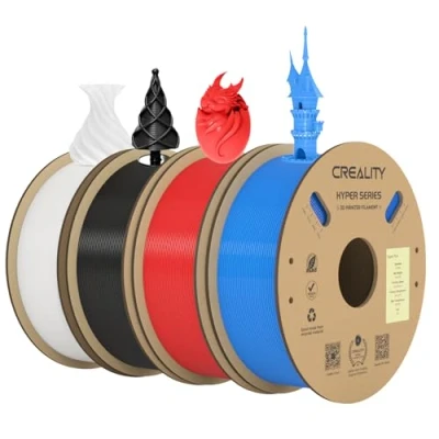 Afbeelding van Creality Officieel Hyper PLA filament, zwart, wit, blauw, rood, 4 kg, filament voor afdrukken met hoge snelheid, duurzaam, overhangprestaties, maatnauwkeurigheid +/ 0,03 mm, rollen