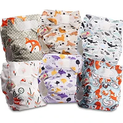 Afbeelding van Littles and Bloomz FLV2 0601 Herbruikbare Luierbroekjes voor Baby&#039;s Standaard Klittenband 6 luiers