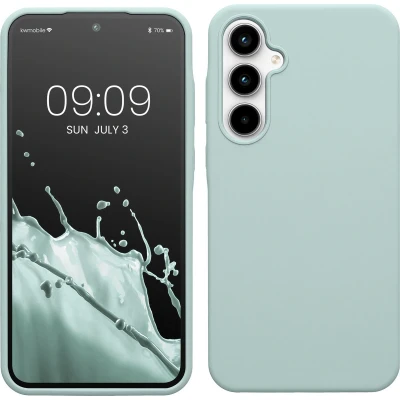Afbeelding van kwmobile telefoonhoesje geschikt voor Samsung Galaxy A35 Hoesje met siliconen coating Smartphone case in cool mint