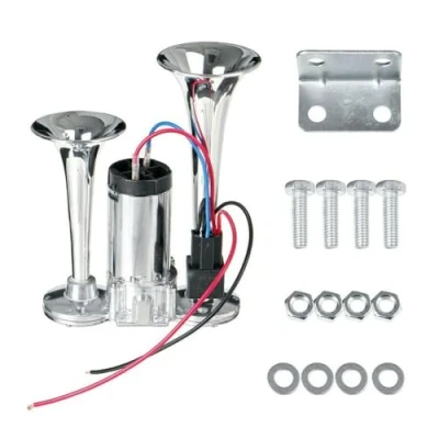 Afbeelding van Luchthoorn, 12 V, 150 dB, voor vrachtwagen, dubbele supersterke trompet auto, krachtig, bestelwagens, vrachtwagens, auto&#039;s, motorfietsen, boten