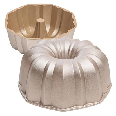 Afbeelding van Erreke Taartvorm, Anti aanbaklaag en Zeer Duurzaam Gegoten Aluminium, Rosé Goud, 24 cm Diameter, 2 Liter Inhoud, Taartvorm (Flow)