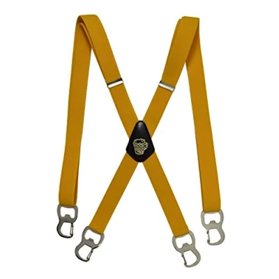 Afbeelding van Olata Bretels X Vorm Met Geïntegreerde Bier Fles Opener en Karabijnhaak Bretel Clips 2,5 cm. Geel