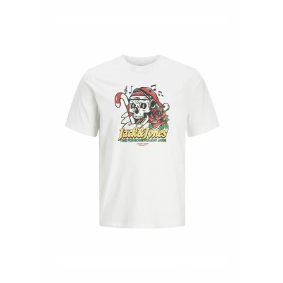 Afbeelding van Jack &amp; Jones XMAS Rundhalsausschnitt Tshirt print, Heren, Maat: XXL, Bright white