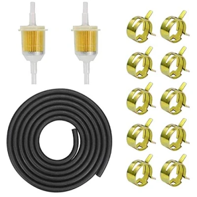 Afbeelding van Vegena Benzineslangset, 2 meter Ø 5 mm brandstofleiding stuks 8 benzinefilter 10 slangklemmen voor personenauto&#039;s motorfiets grasmaaier scooter