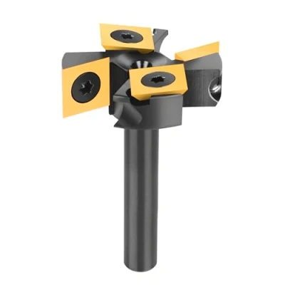 Afbeelding van SpeTool Vlakfrees 8mm Schacht 38.1mm Snijdiameter voor Bovenfrees Schaafmachinefrees met ATS Coating Wisselplaten CNC Frees hout 2+2 Fluiten Vlakfrezen Schachtfrees Oppervlakbit