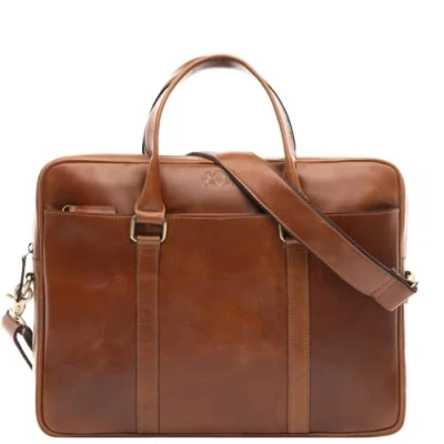 Afbeelding van SID &amp; VAIN Business Laptop 15&quot; Brady Aktetas, Heren, Maat: One Size, Braun cognac