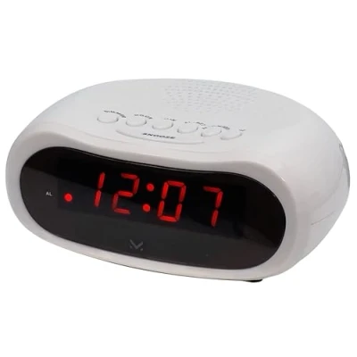 Afbeelding van MAJESTIC SVE 232 Digitale wekker, led display, 0,6 inch (1,6 cm) met instelbare helderheid, voeding AC 220 240 V/50 Hz, wit