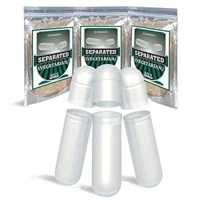 Afbeelding van WANANFU Gescheiden Lege Capsules Maat 0 Vegetarisch (200 Count), Compatibel met Capsule Vulmachine