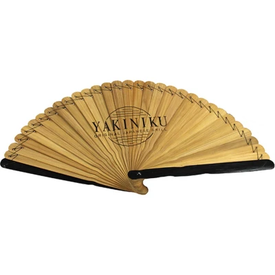 Afbeelding van Yakiniku BBQ Accessoire Handwaaier voor Vuur Bamboe Bruin