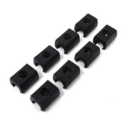Afbeelding van Design61 Klemschaalglijders 8 delige set stoelglijders vloerglijders Ø 12 mm met boring Silencer meubelglijders