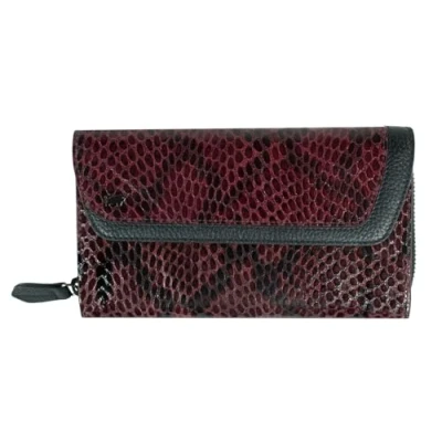 Afbeelding van Braun Büffel Leren Portemonnee Luise Wallet 26CS Burgundy Paars Veelkleurig