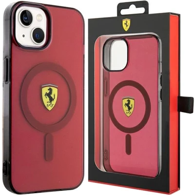 Afbeelding van Ferrari Translucent Back Case (MagSafe Compatible) Geschikt voor Apple iPhone 14 (6.1&quot;) Rood