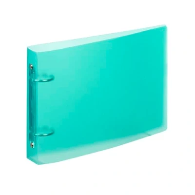 Afbeelding van Viquel Bristol indexmap 14,8x21cm zacht en duurzaam 2 ringen formaat A5 (25 x 16,5 cm) doorschijnend turquoise groen