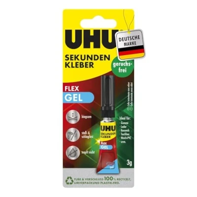 Afbeelding van UHU secondelijm (oplosmiddelvrij) Geurvrij Superflex gel 3 g transparant