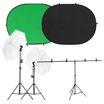 Afbeelding van VD Fotostudioset met verlichtingsset en achtergrondscherm