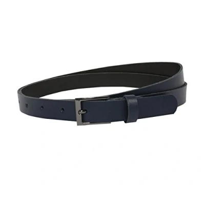 Afbeelding van Vascavi Lederen riem echt leer, Made in Germany, 2 cm breed en ca. 0,25 dik, riem, heupgordel, jeansriem, donkerblauw, 100 Gesamtlänge 110