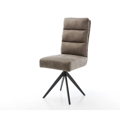 Afbeelding van Draaistoel Pela Flex kruisframe hoekig zwart taupe vintage 180 pocketveer kern