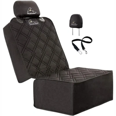 Afbeelding van Meadowlark® Autostoelhoes voor honden. Premium extra dikke gewatteerde volledige bescherming voorstoelbeschermer, zijkleppen, waterdicht, duurzaam, antislip ontwerp, gratis bonus,