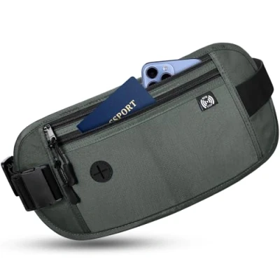 Afbeelding van Sofore Verborgen reizen Bumbag geldgordel portemonnee voor vrouwen mannen, paspoort geld riem taille met RFID blokkerende technologie, Grijs, 23cm x 17cm 2cm
