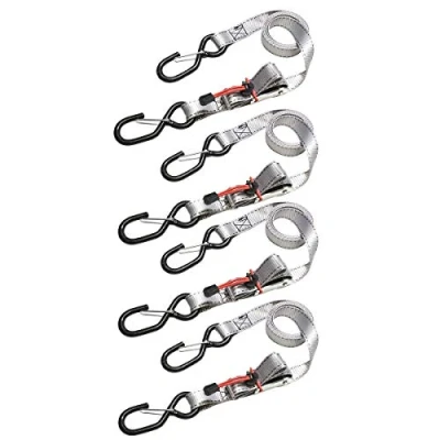 Afbeelding van MasterLock Spanband met S haak grijs 1,80m x 25 mm (set van 4)