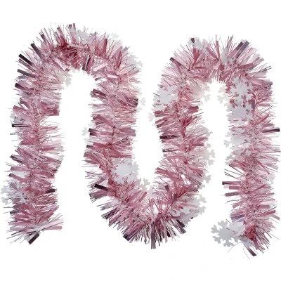 Afbeelding van Clayre &amp; Eef Kerstslinger Guirlande 200 cm Roze Kunststof