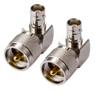 Afbeelding van Vecys CB Radio Adapter PL 259 UHF Male naar BNC Female Haakse 90 Graden Antenne voor Amateur Walkie Ralkie Handheld SO 239 coax (2 stuks)