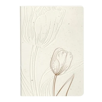 Afbeelding van Clairefontaine 813069C een zacht notitieboek met tulpenmotief/natuur/bloemen A5 14,8 x 21 cm 128 pagina&#039;s gestippeld/stippen, ivoorkleurig papier, 90 g, collectie tulp papier