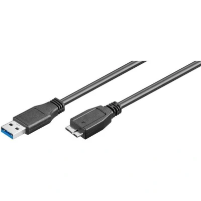 Afbeelding van USB A naar Micro kabel 1 meter 3.0 (100% koper, Zwart)