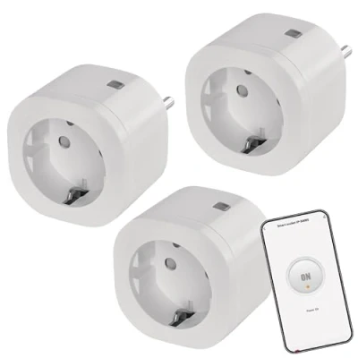 Afbeelding van EMOS GoSmart ZigBee Stopcontact, 16 A, 3 stuks, 2,4 GHz Smart stopcontact met timer en stroommenteller, bestuurd handmatig app, compatibel spraakassistant Amazon Alexa, Google