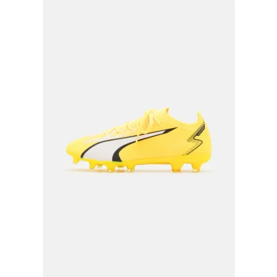 Afbeelding van Puma Ultra Match FG/AG Voetbalschoenen met kunststof noppen, Heren, Maat: 44.5, Yellow blaze/white/black Kunststof/ textiel