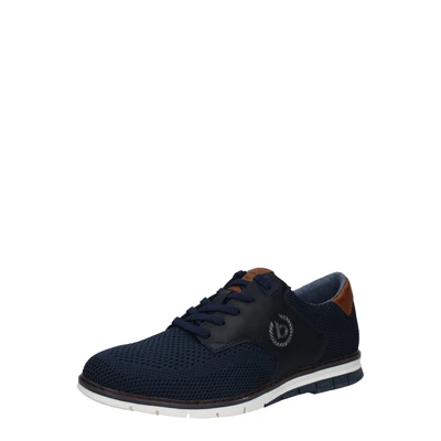 Afbeelding van bugatti Sportieve veterschoenen, Heren, Maat: 45, Dark blue Veloursleer
