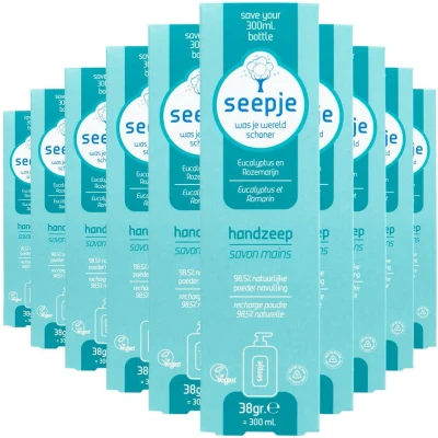 Afbeelding van 10x Seepje Handzeep Navulling Eucalyptus en Rozemarijn 38 gr