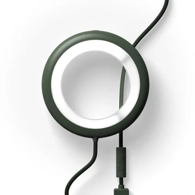Afbeelding van Draagbare cirkel, voor selfie of video, ring, draagbaar, 3 helderheidsniveaus, sfeerlamp, nachtlampje, leeslamp, compatibel met smartphone, USB C