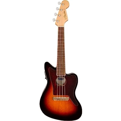 Afbeelding van Fender Fullerton Jazzmaster Uke WN Tortoiseshell Pickguard 3 Color Sunburst elektrisch akoestische ukelele