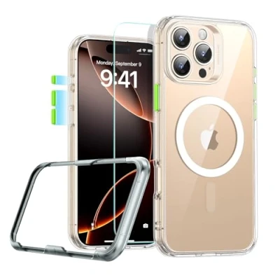 Afbeelding van ESR Classic Pro HaloLock Hoesje + Tempered Glass Geschikt voor Apple iPhone 16 Back Cover Compatibel met MagSafe Screen Protector Camera Bescherming Transparant