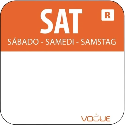 Afbeelding van Vogue voedseletiketten zaterdag kleurcode oranje (1000 stuks)