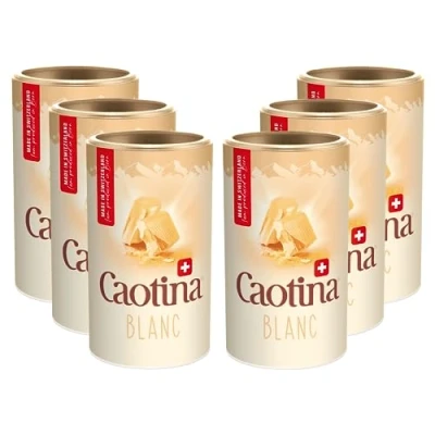 Afbeelding van Caotina Blanc witte drinkchocolade, cacao poeder voor warme chocolademelk met Zwitserse chocolade, fijnste cacao, duurzaam en gecertificeerd, 6 x 500 g