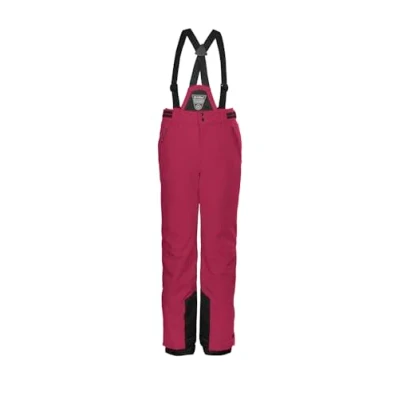 Afbeelding van killtec Skibroek voor meisjes, functionele broek met afritsbaar slabbetje, sneeuwvanger en randbescherming KSW 77 GRLS SKI PNTS, donker framboos, 128, 37258 000