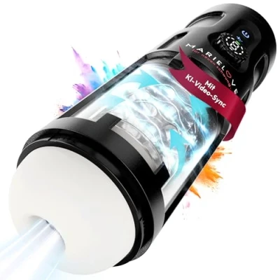 Afbeelding van MARIELOVE Elektrische masturbator voor mannen, blowjob simulator met zuig en vibratiefunctie, 5 modi telescopische beweging, echt seksspeeltje rotatie massagefunctie, oplaadbaar