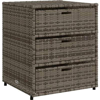 Afbeelding van vidaXL Tuinkast 55x59x69 cm poly rattan grijs